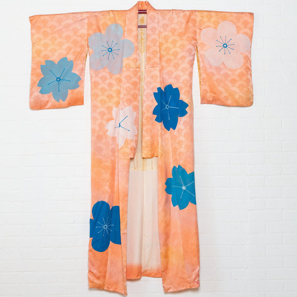 “It’s Spring Time” Reimagined Vintage Kimono - Kimono Zulu Artist Collaboration with Dandee Warhol